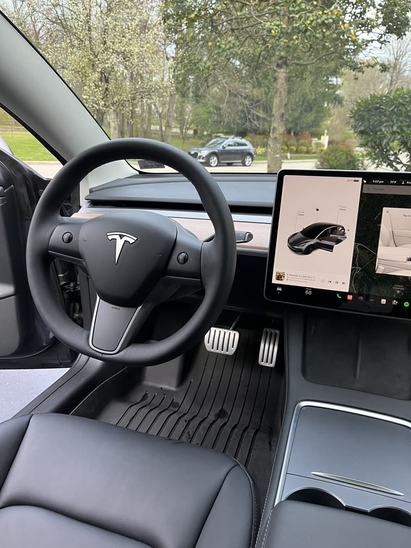 Tesla front interior after an interior detail